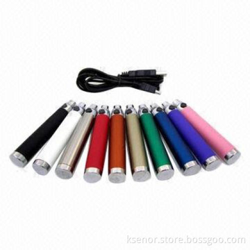 Top Ego USB Batteries with 350/650/900/1,100mAh Capacity, CE, RoHS and FCC Marks